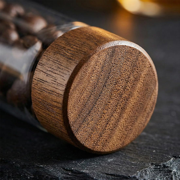 Kaffeebohnen Behälter Einzeldosis, 12 Röhren Kaffeebohnen-Aufbewahrung aus Holz für einzelne Portion