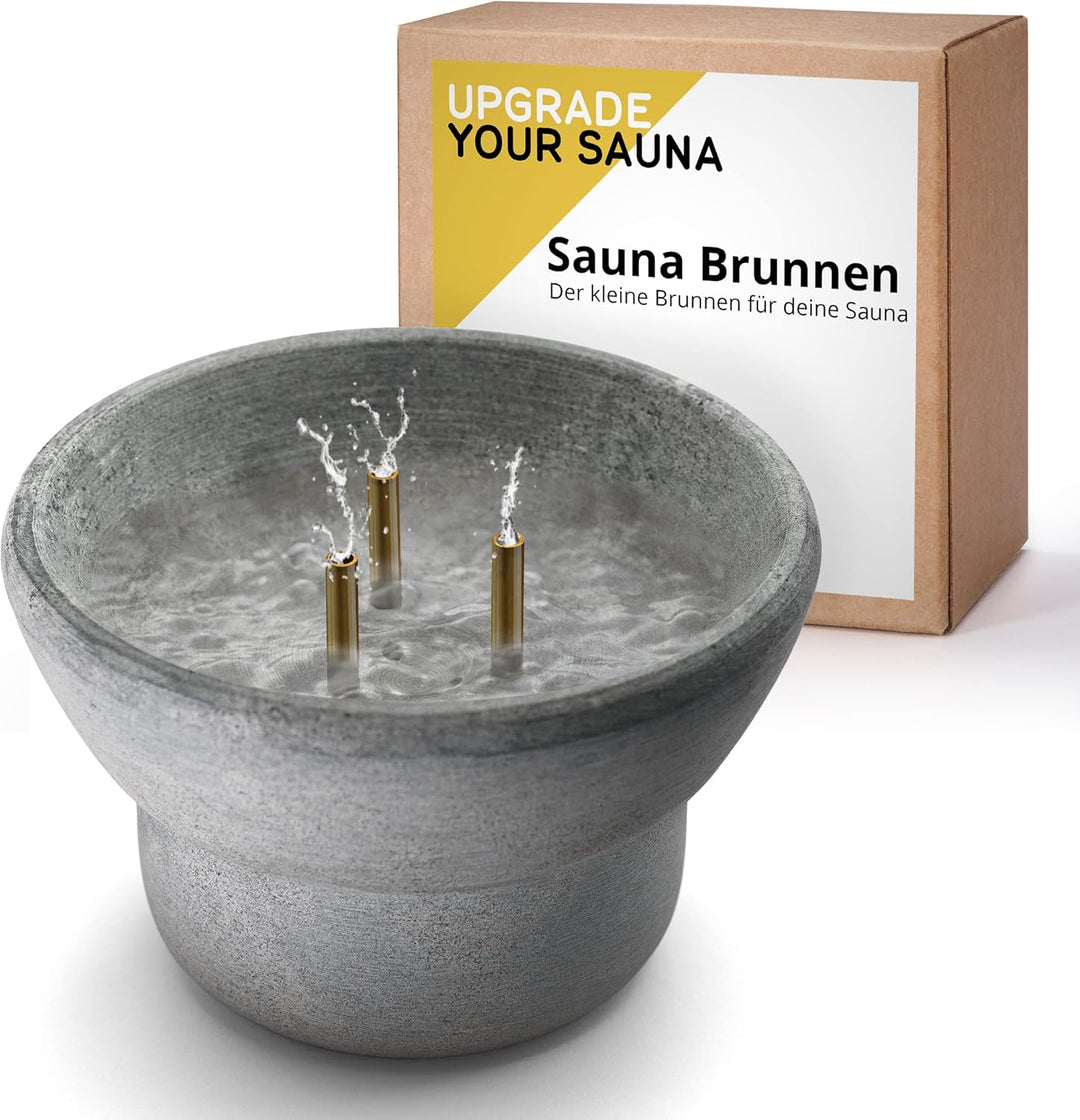 CozyNature® Speckstein Sauna Brunnen | Aufgussstein und Verdampfer | Sauna Zubehör | Springbrunnen,