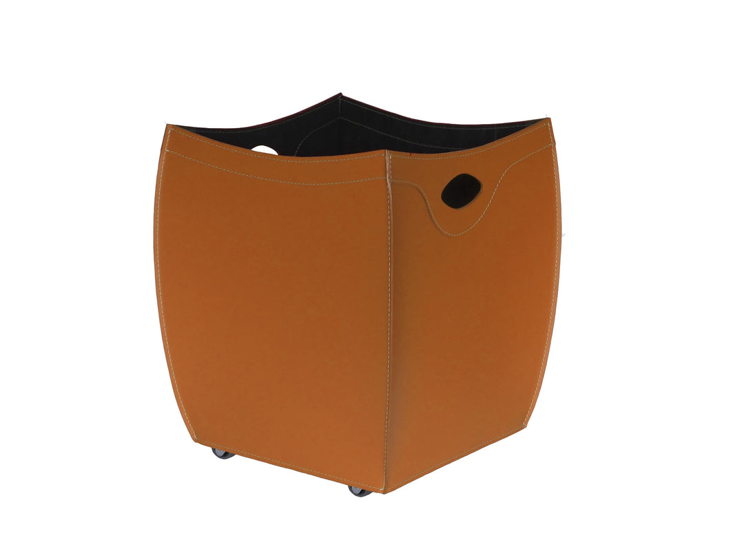 LIMAC Design BOTTE Kaminholzkorb aus Leder, holzkorb für kaminholz Modern und Design, Brennholzkorb