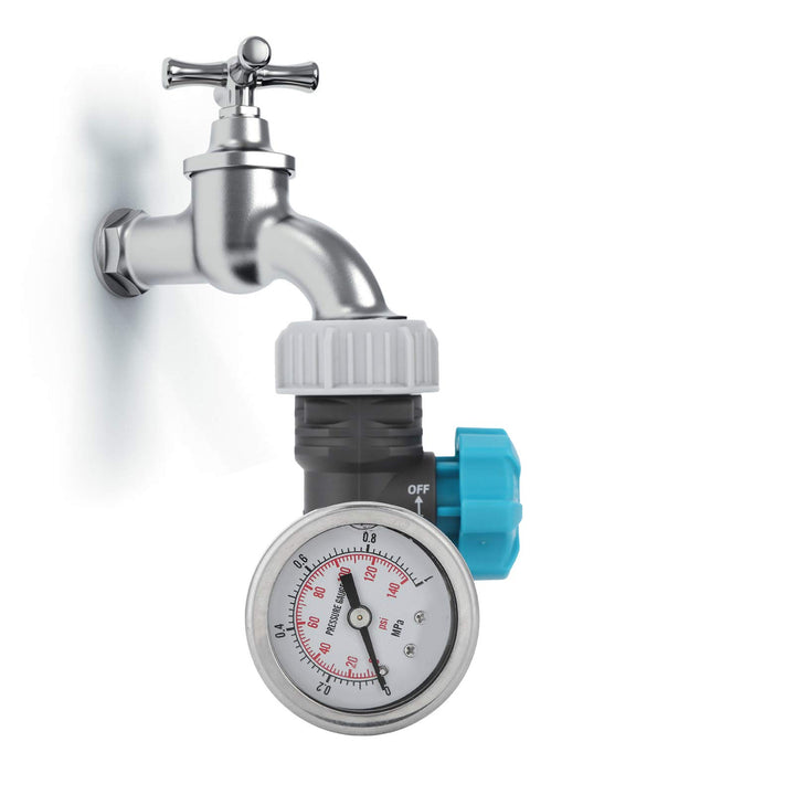 Einstellbares Wasserdruckregelventil G3 / 4 Zoll , 3 , 3 X 2 , 0 Zoll , mit Manometer , Gewächshaus