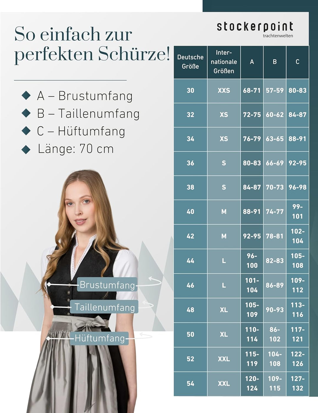 Stockerpoint Damen Schürze Kristin Dirndlschürze, Taupe, Regular