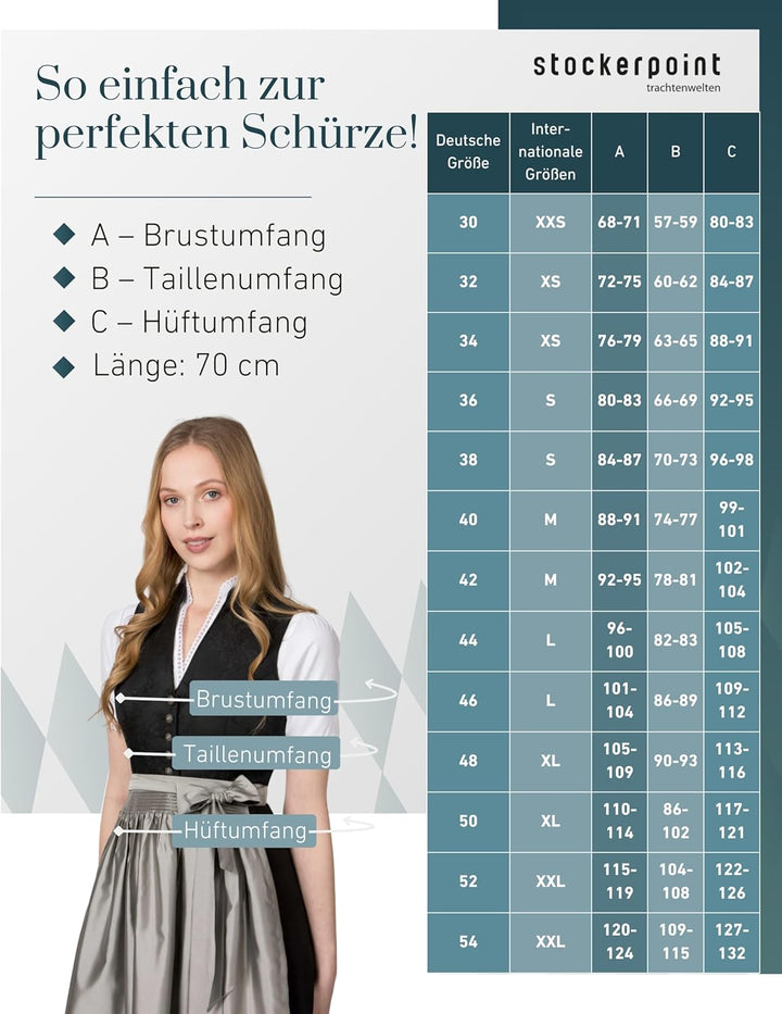 Stockerpoint Damen Schürze Kristin Dirndlschürze, Taupe, Regular