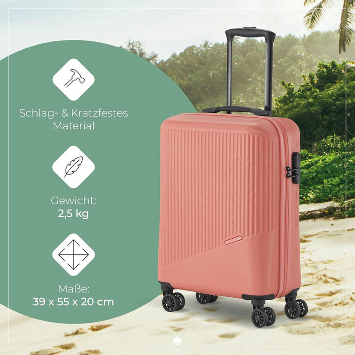 travelite 4-Rad Handgepäck Koffer klein 37 Liter, Gepäck Serie BALI: ABS Hartschalen Trolley erfüllt