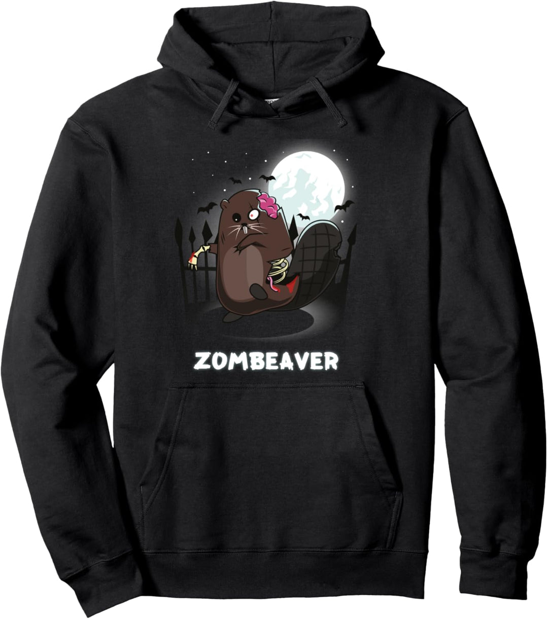 Biber Zombeaver Pun Pullover Hoodie