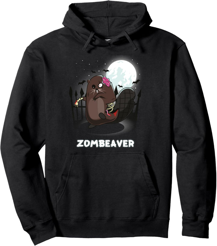 Biber Zombeaver Pun Pullover Hoodie