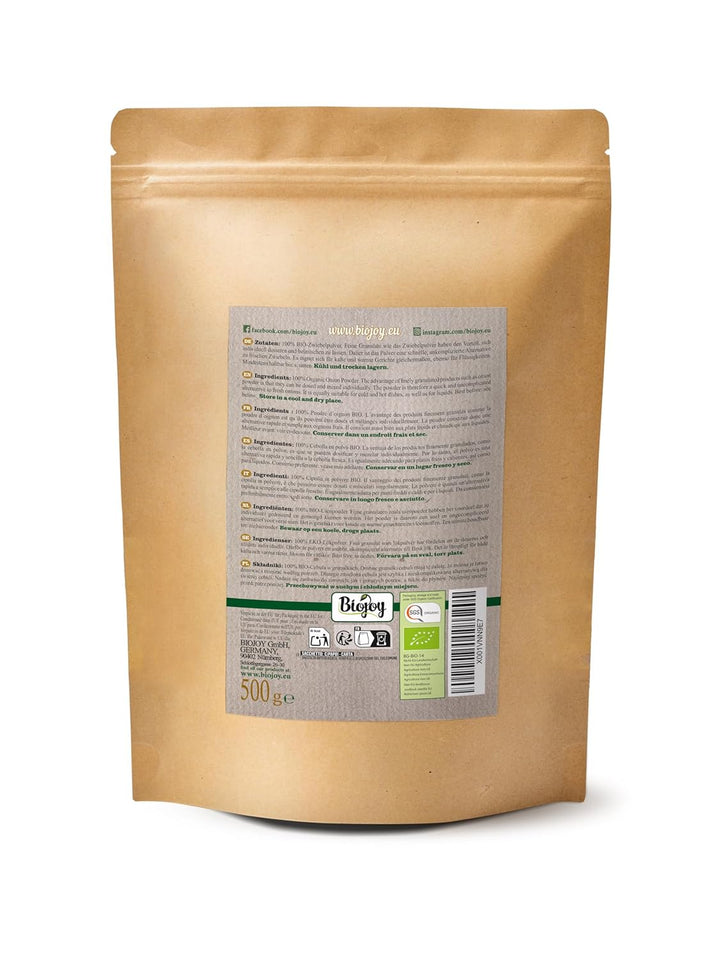 Biojoy BIO-Zwiebelpulver (500 g), Zwiebeln fein gemahlen (Allium cepa), 500 g