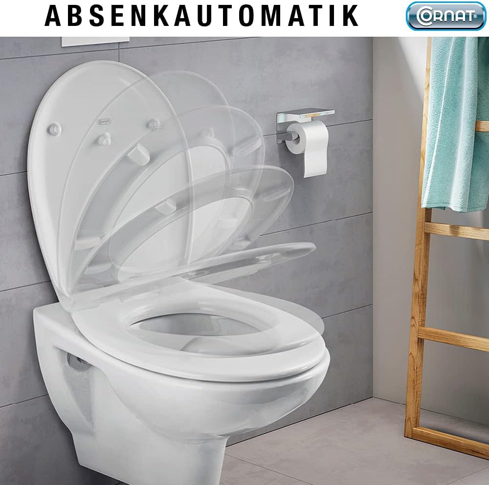 Cornat WC-Sitz "Premium 1" - Flaches Design - Pflegeleichter Duroplast - Quick up & Clean Funktion -