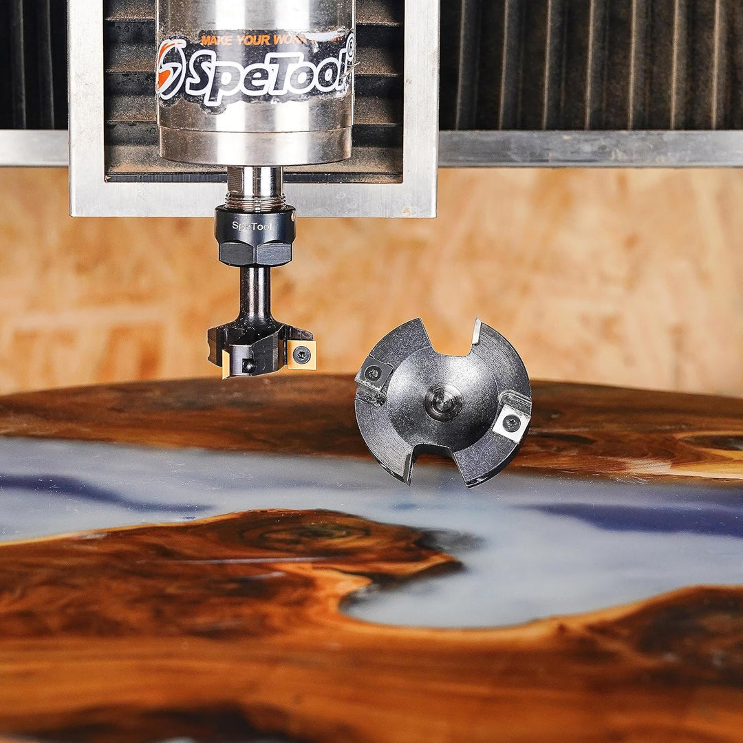 SpeTool Planfräser 12mm Schaft 75mm Schnittdurchmesser Flächenfräser Hobelfräser für Holz Planfräser