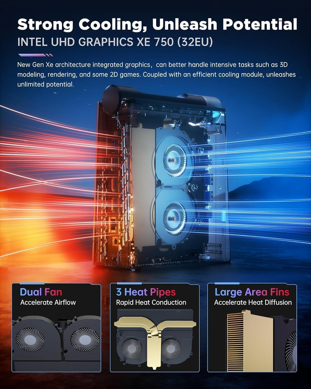 ACEMAGIC RGB Mini PC Core i9 11900H(bis 4,9GHz,24 MB Cache),32GB DDR4 512GB SSD Micro Desktop Comput