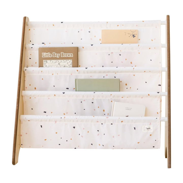 3 Sprouts Kinder Bücherregal aus Holz – Montessori Regal für Kinderzimmer - Terrazzo Creme, Terrazzo