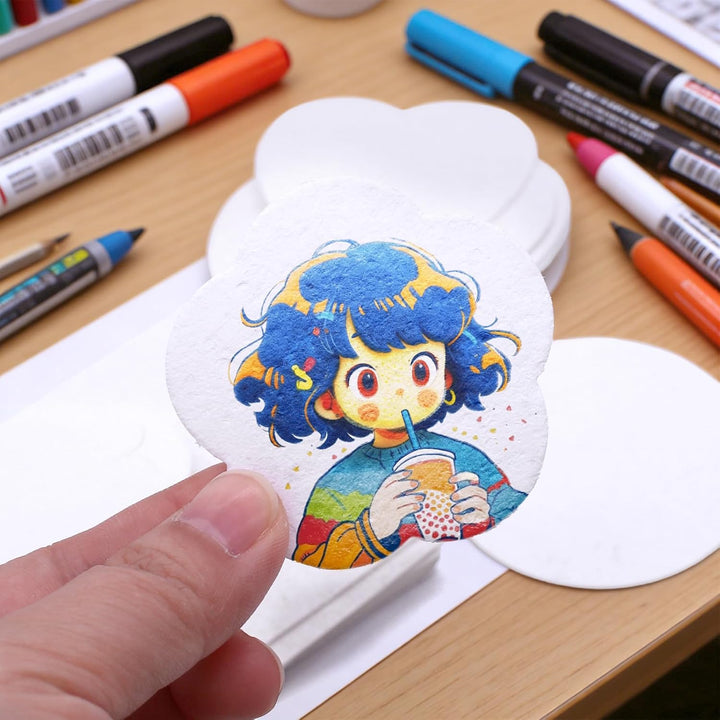 40 Stück Magic Puffy Paint Paper Weisse Schaumstruktur Malpapier, Puffy Art Set, für 3D-Malerei Kart