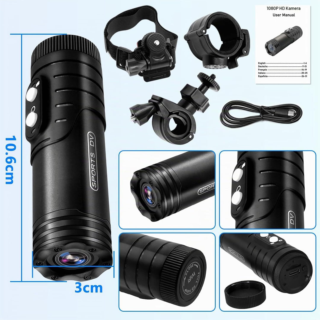 TANGMI Action Cam, WiFi Helmkamera Motorrad, 1080P HD &amp; 120° Weitwinkel Actionkameras mit Automatisc