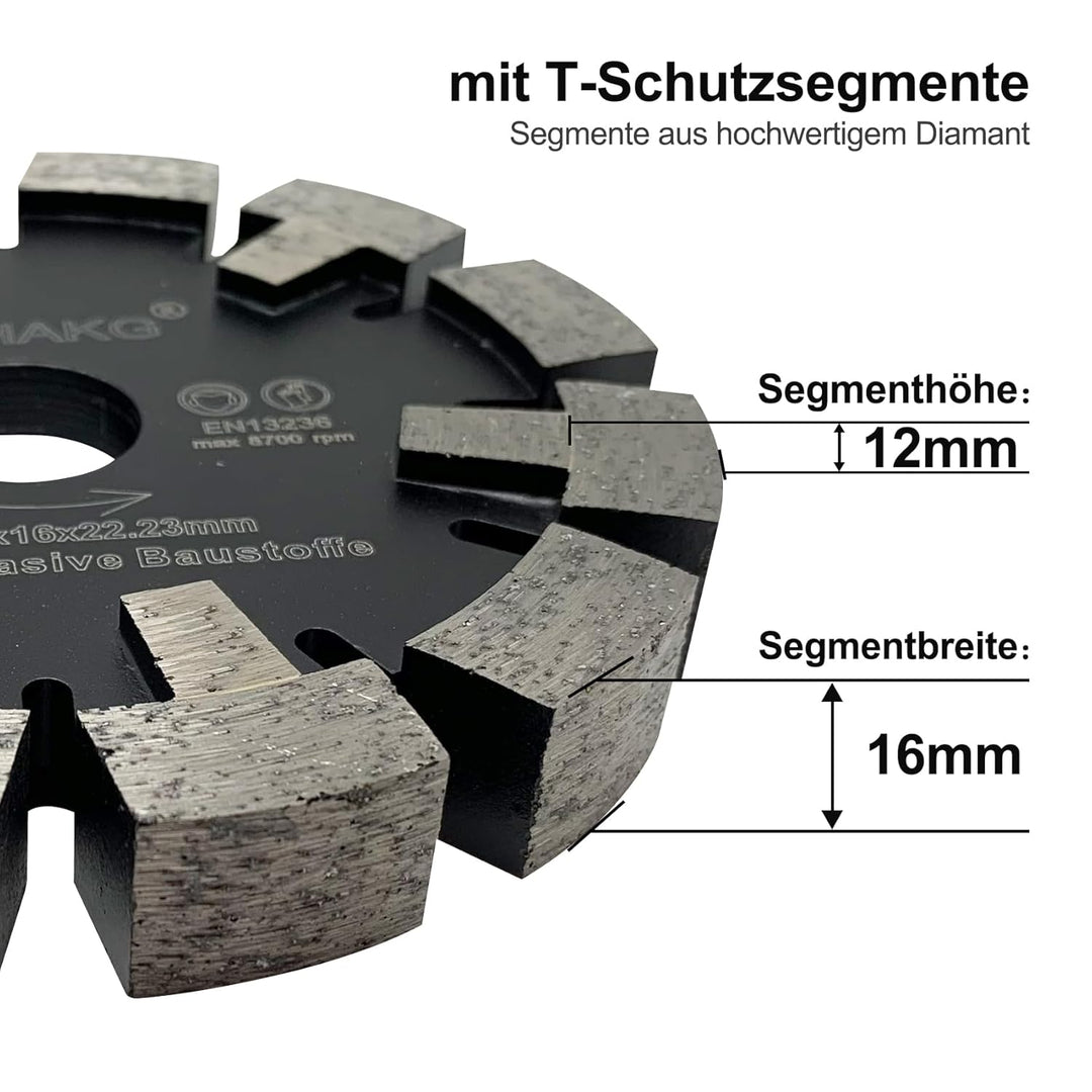 GVHAKG Tuck Point 120mm Diamant Fräser,Sehr verschleissfest Lange Lebensspanne für Estrich, Asphalt,