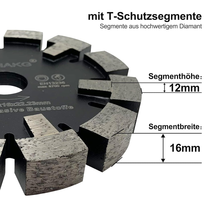 GVHAKG Tuck Point 120mm Diamant Fräser,Sehr verschleissfest Lange Lebensspanne für Estrich, Asphalt,