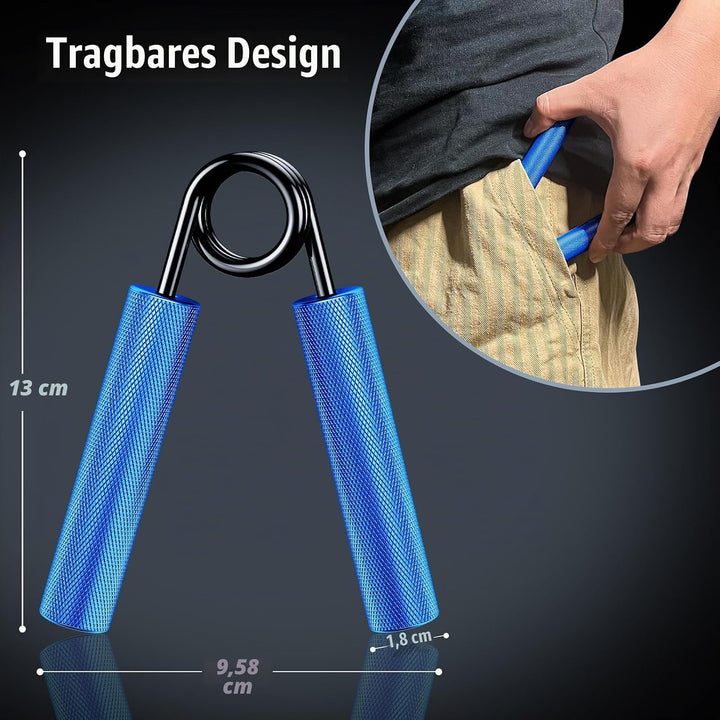 ZEAGUS Handtrainer Unterarmtrainer 4Pack or 6Pack, 22.5KG-135KG Metall Fingertrainer, Rutschfester G
