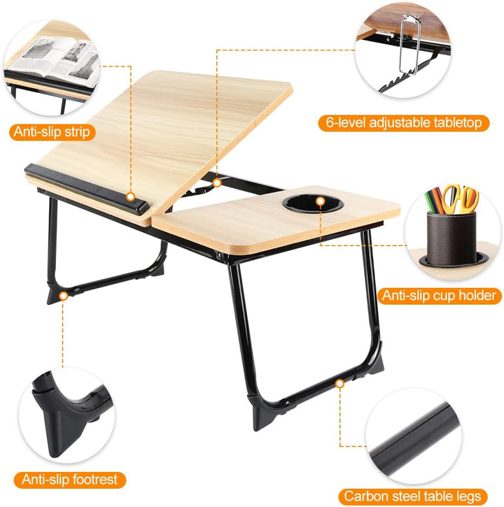 Lapdesks Klappbarer Laptoptisch, höhenverstellbar, tragbar, multifunktional, MDF, Worktop, Sofa, Bed
