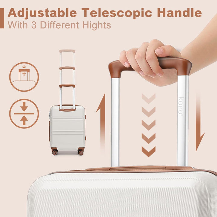 KONO Handgepäck Koffer 20 Zoll Leichter ABS+PC Hartschalenkoffer mit TSA-Schloss Reisekoffer mit 4 R