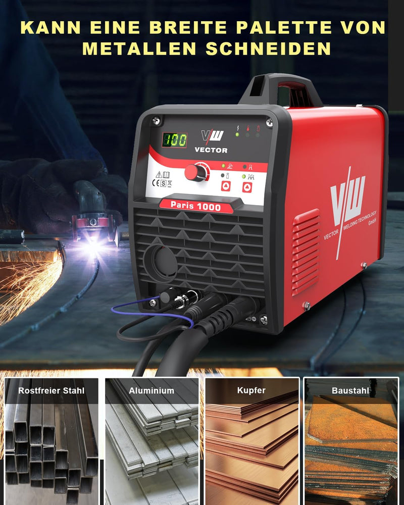 Plasmaschneider 100 A - Plasma Cutter - Plasmaschneider mit Pilotzündung - 100 Ampere Stromstärke &