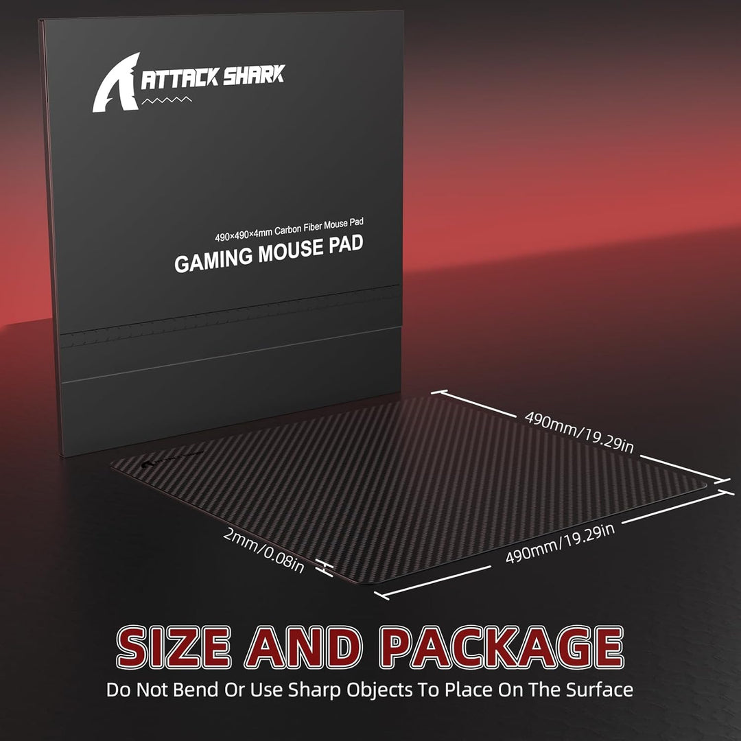 MAGIC-REFINER x Attack Shark CM04 Gaming-Mauspad aus Kohlefaser für Geschwindigkeit und Kontrolle, E