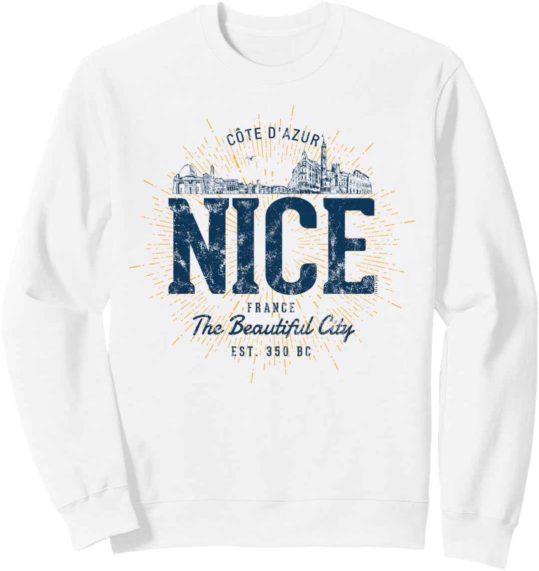 Retro Stil Vintage Frankreich Nizza Sweatshirt