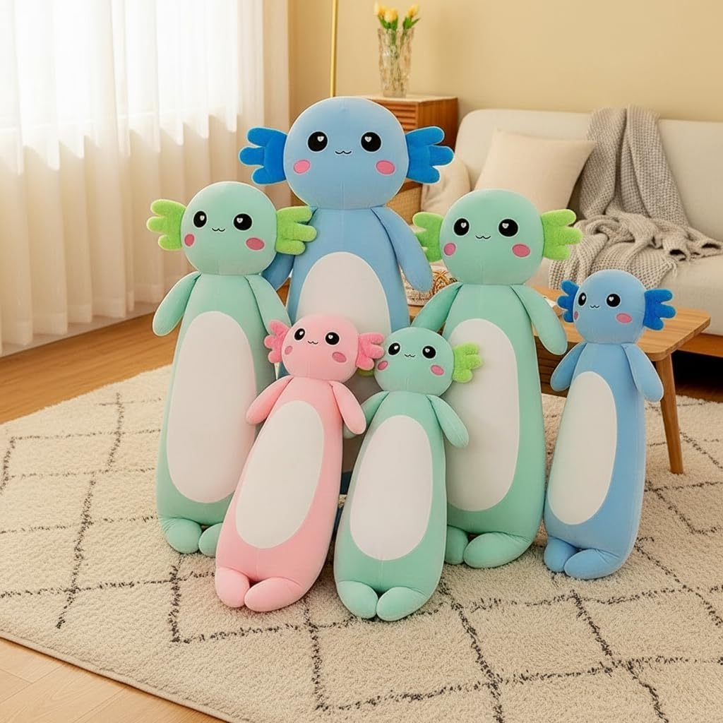 Kekeso Langes Axolotl Plüschtier,Kawaii Axolotl Kuscheltier Stofftier Rosa Axolotl Plüsch-Kissen, fü