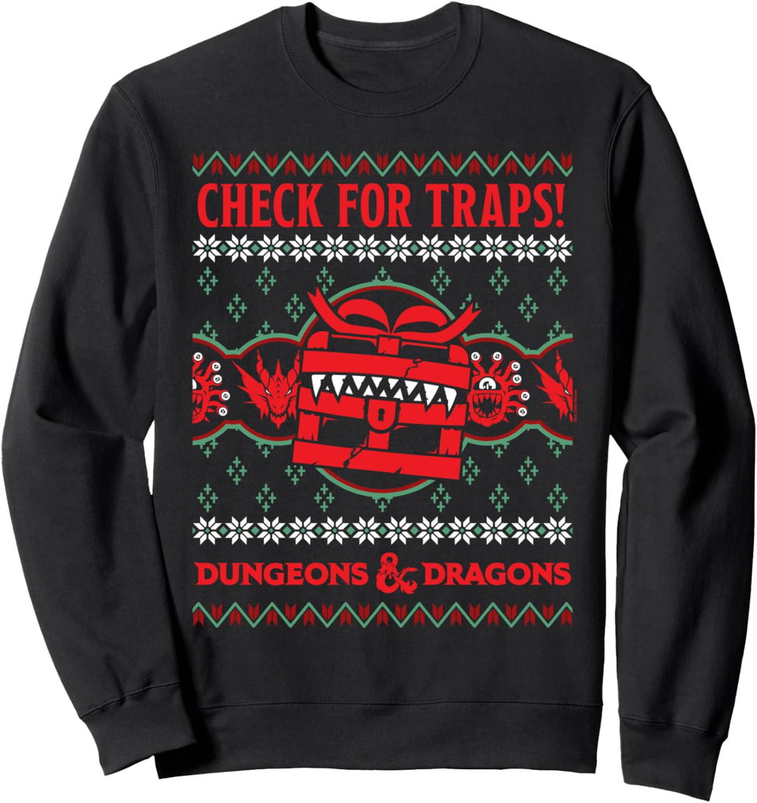Dungeons & Dragons Check for Traps Ugly Christmas Sweatshirt