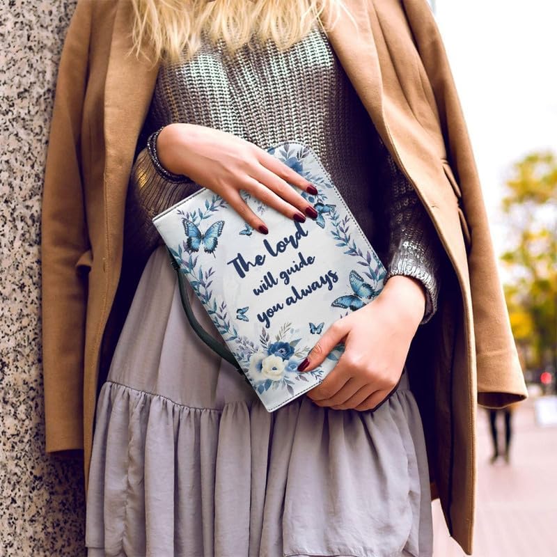 Kuiaobaty Lord Saying Handgriff Bibeltasche für Frauen, christliches Geschenk, Schmetterlings-Blumen