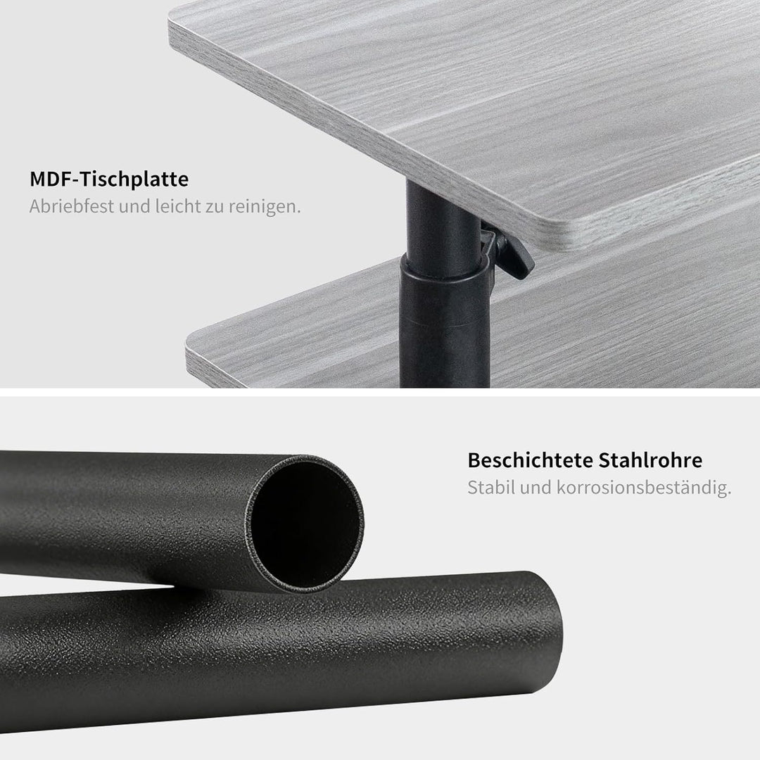 Beistelltisch auf Rollen mit Bremse, höhenverstellbar &amp; 360° drehbar – Beistelltisch Couch/Side Tabl