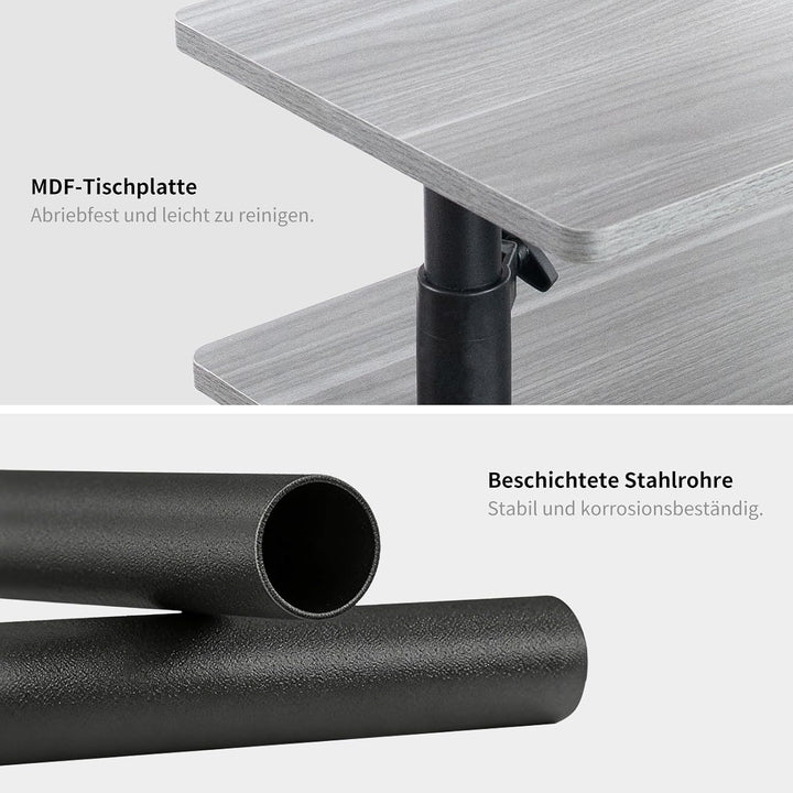 Beistelltisch auf Rollen mit Bremse, höhenverstellbar &amp; 360° drehbar – Beistelltisch Couch/Side Tabl