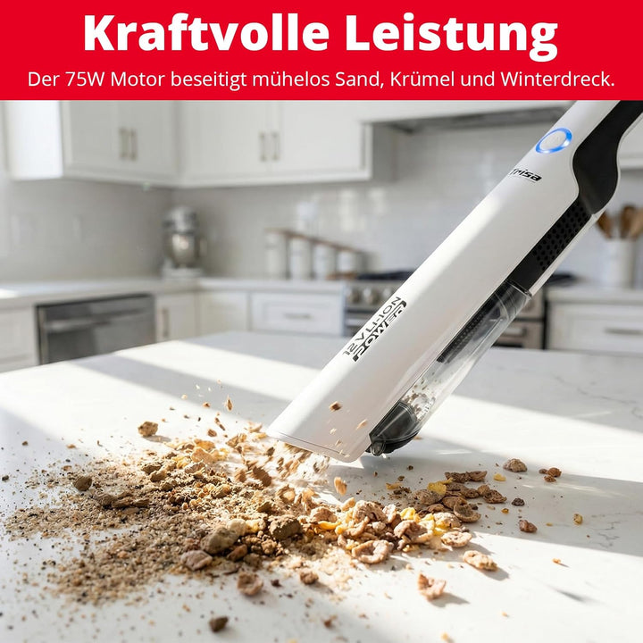 Trisa Akku Handstaubsauger Quick Clean – 12V Kabellos fürs Auto & Zuhause, 30 Min Laufzeit, 75W & HE