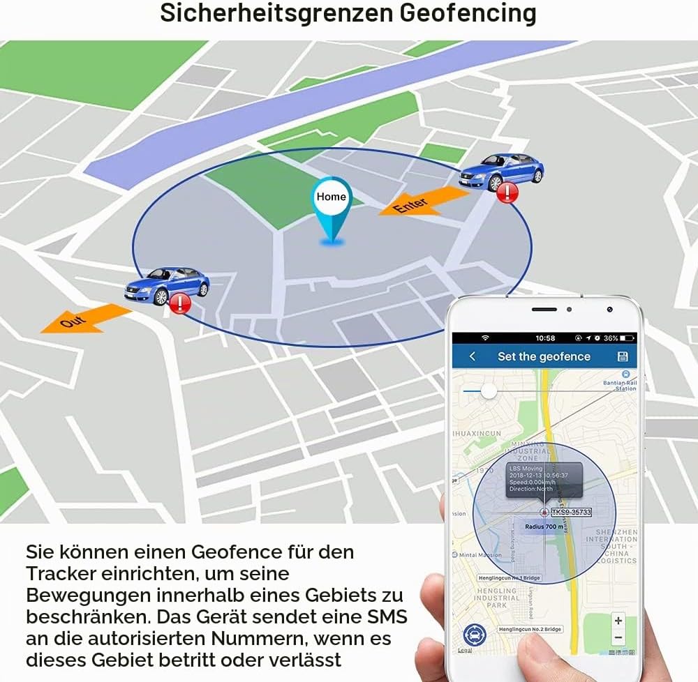 GPS Tracker 4G mit Integrierte SIM, Starker Magnetischer Wasserdichter 5000mah Akku Mit APP/PC-Platt