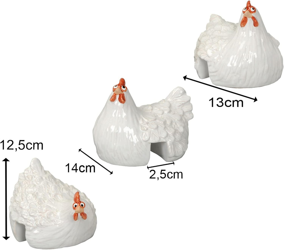 Storm's Gartenzaubereien Randhocker Deko - Hühner 3er Set weiss für die Gartendeko H 12,5cm als Balk