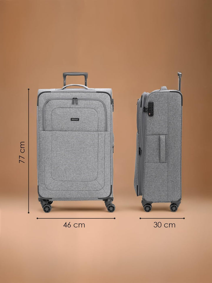REDOLZ grosser Weichschalen Koffer für Damen & Herren | Leichter Trolley 77 cm mit 4 Doppelrollen &