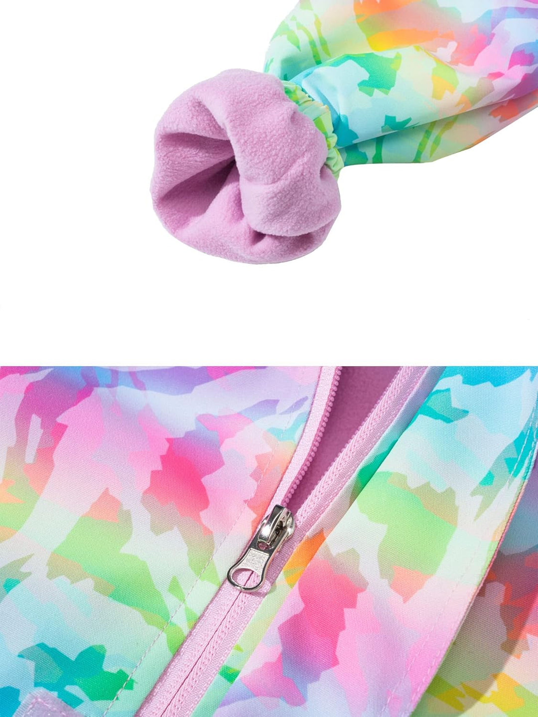 CAMLAKEE Softshelljacke Mädchen Regenjacke Kinder Wasserdicht Jacke Gradient Windjacke 120 Rosa, 120