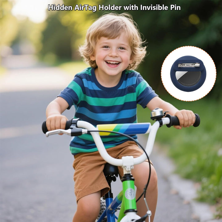 LOSHALL 4er Pack AirTag Halter Versteckte Schutzhülle für Kinder, Anti-Entfernung Silikon Hülle mit