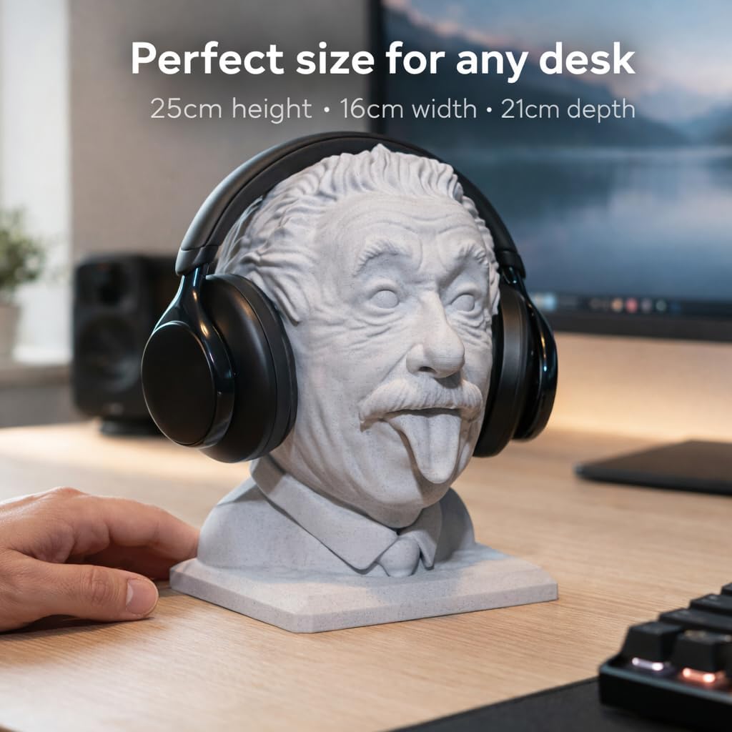 Generisch Albert Einstein Kopfhörerhalter, Brillenhalter, Kopfhörer Ständer, Statue, Schreibtisch De