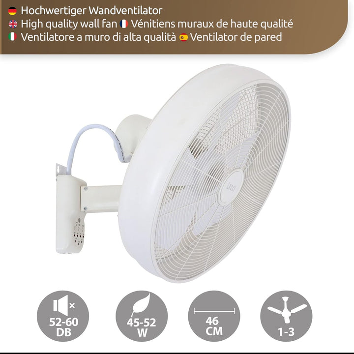 Lucci air Wandventilator Breeze, Ventilator inkl. Fernbedienung, Wandlüfter mit Schwenkautomatik, Ø