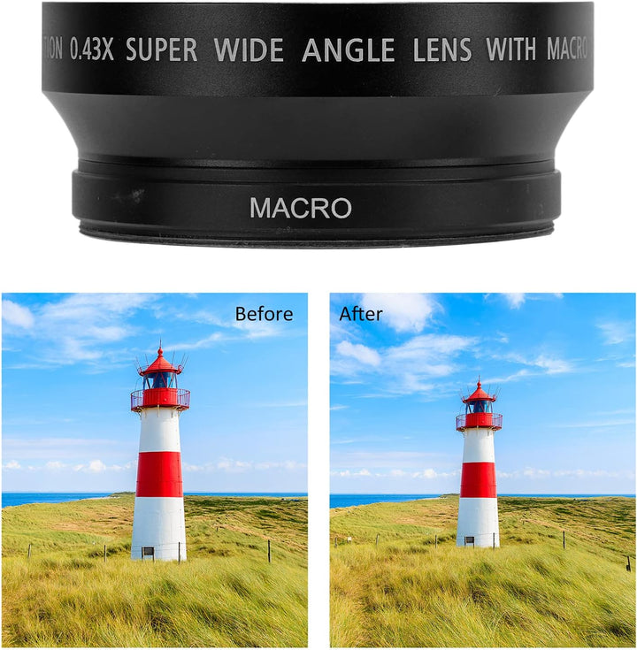 Kamera Weitwinkelobjektiv Professional 72mm 0,43X Weitwinkel Makroobjektiv für Kameraobjektiv mit 72