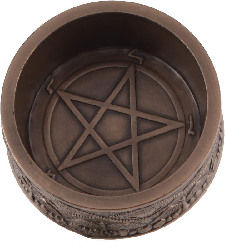 Pentagrammdose mit Gottheit Baphomet - rund bronziert by Veronese