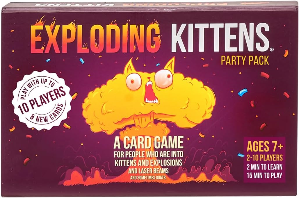 Exploding Kittens Party Pack by Card Games for Adults Teens & Kids - Fun Family Games & Barking Kitt