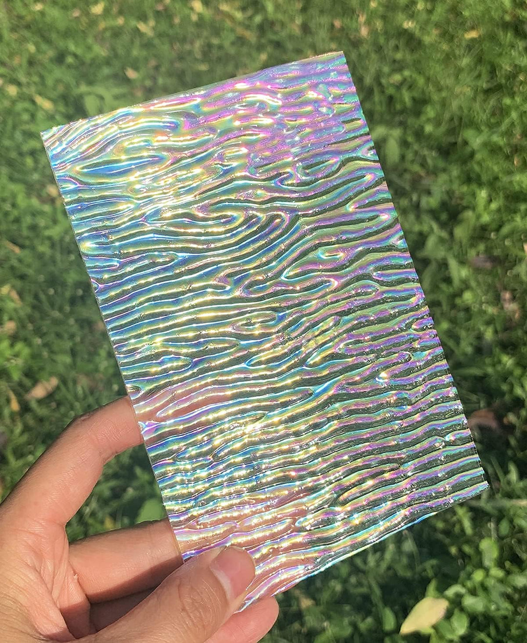 Lanyani 12 Blatt schillernde, klare, strukturierte Buntglasplatten für Käfige, 10,2 x 15,2 cm Kathed