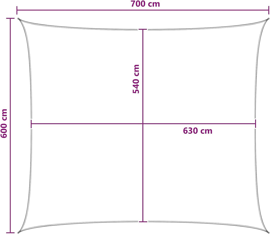 vidaXL Sonnensegel 6 x 7 m HDPE Rechteckig Anthrazit und Weiss 6 x 7 m Anthrazit und Weiss, 6 x 7 m
