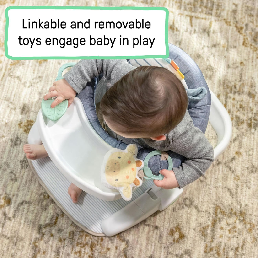 Ingenuity Prop Spot Sitzlernsitz Bodensitz für Baby, abnehmbares Tablett, 2 verknüpfbare Spielzeuge,
