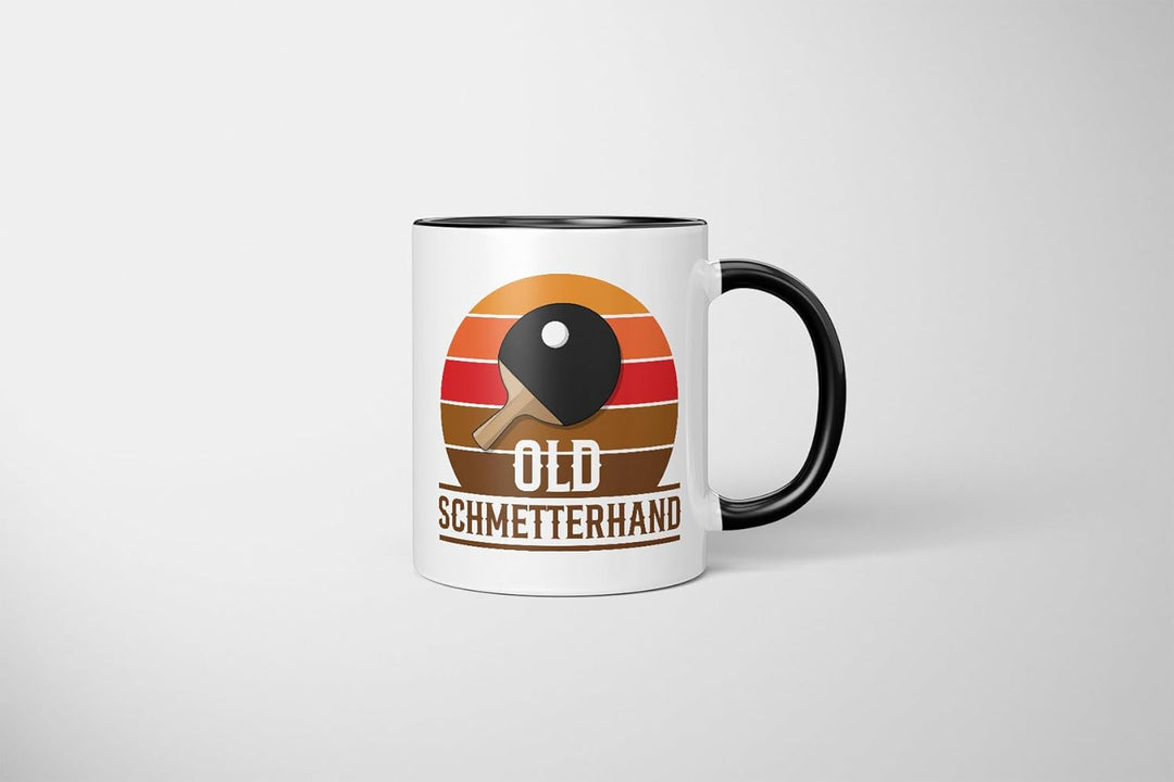 Lustige Tischtennis Tasse | Old Schmetterhand Retro Design | Geschenkidee für Ehemann, Vater, Opa Sc