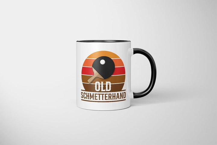 Lustige Tischtennis Tasse | Old Schmetterhand Retro Design | Geschenkidee für Ehemann, Vater, Opa Sc