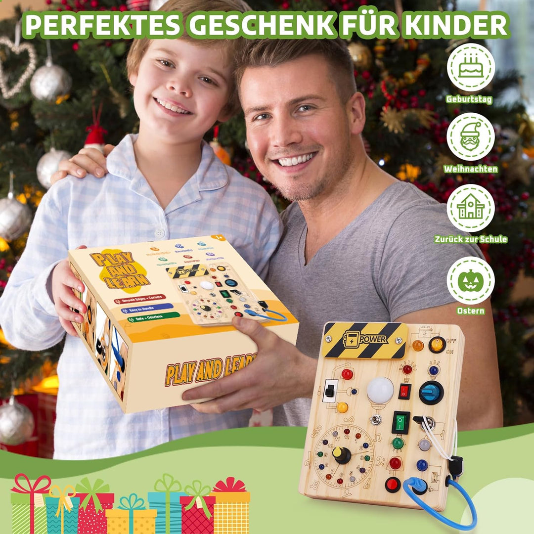 Konijiwa Montessori Spielzeug ab 1 Jahr Busy Board Activity Board Spielzeug ab 2 Jahre Holzspielzeug