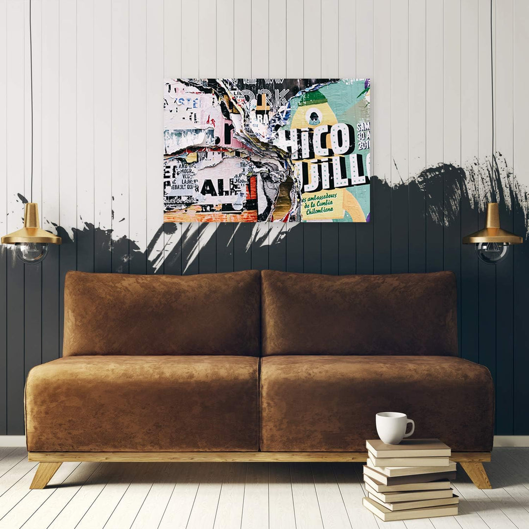 Feeby Bild auf Leinwand abstrakt Kunstdruck modern für Schlafzimmer Grau 80x60 cm M14506 80x60 cm, M