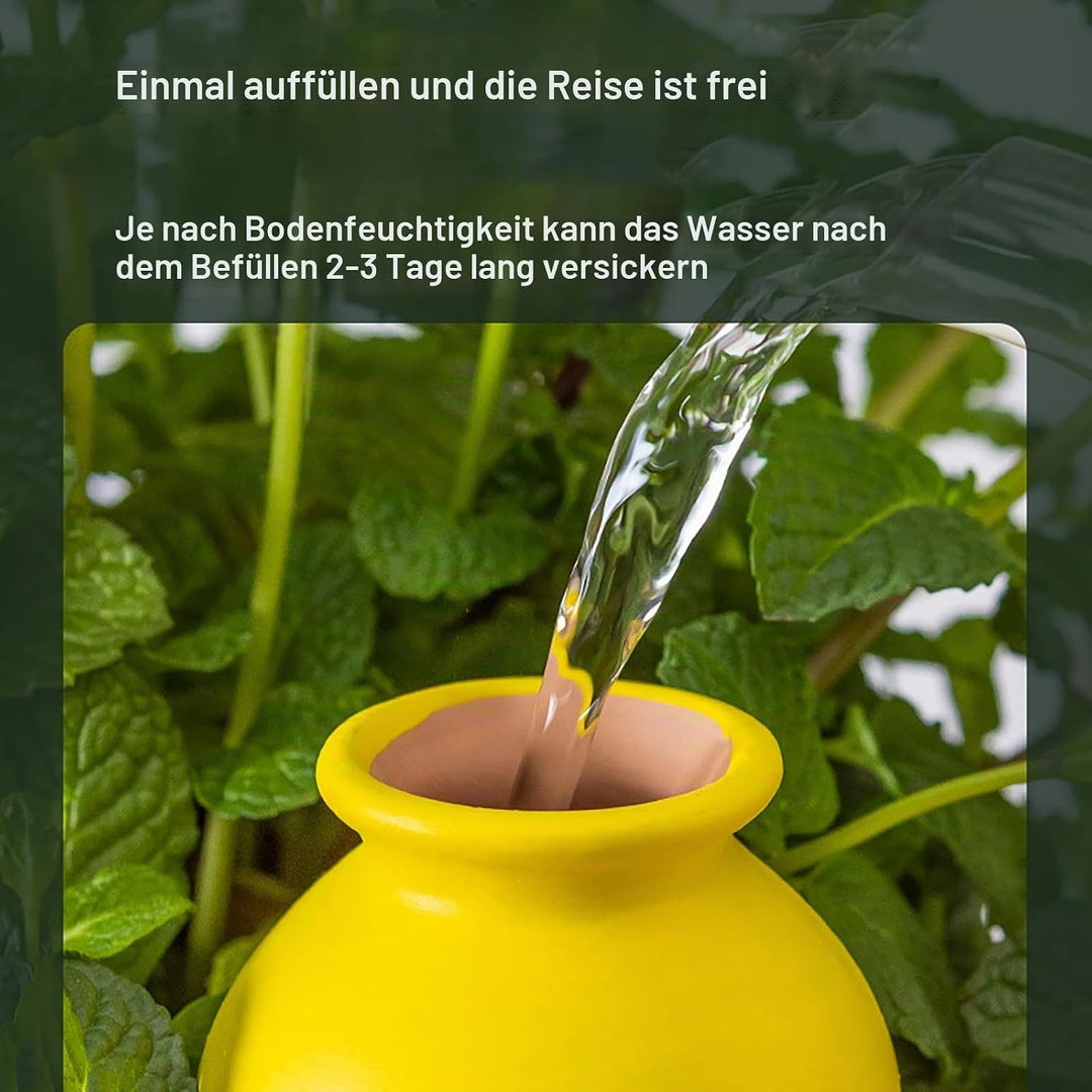 RoseFlower Tonkegel Bewässerung, 4er Set, Tontöpfe Deko, je 100 ml Volumen, Giesskugel für Zimmerpfl
