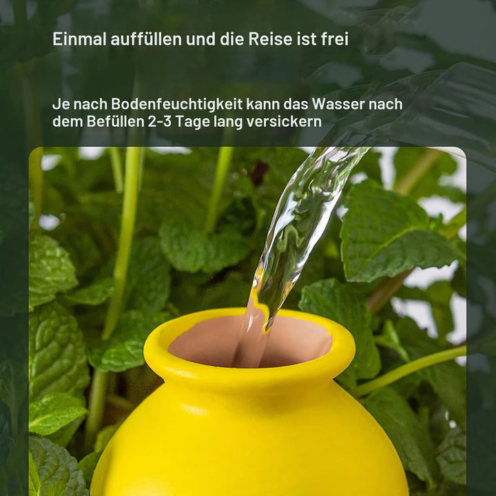 RoseFlower Tonkegel Bewässerung, 4er Set, Tontöpfe Deko, je 100 ml Volumen, Giesskugel für Zimmerpfl