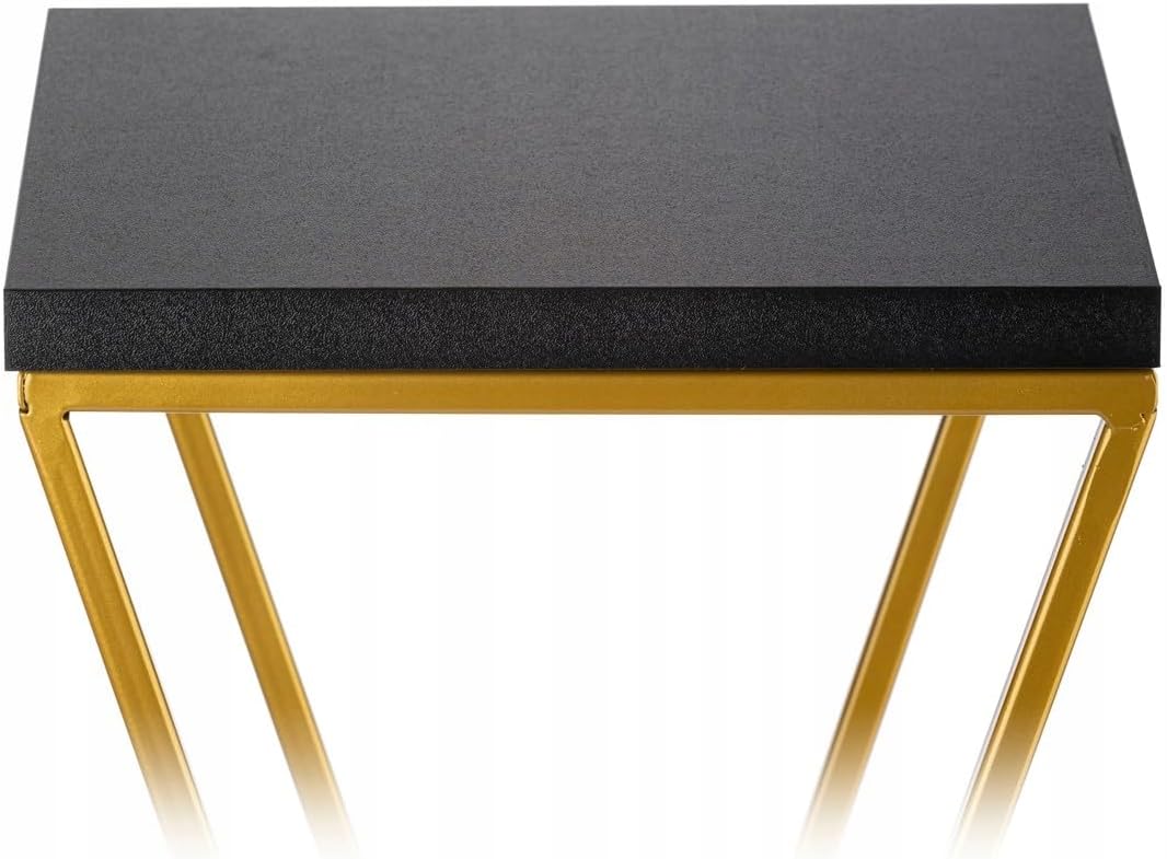 Pflanzenständer Metall 100 cm Hoch - Stabiler und Fester Blumenhocker mit Schwarz MDF-Platte auf Gol